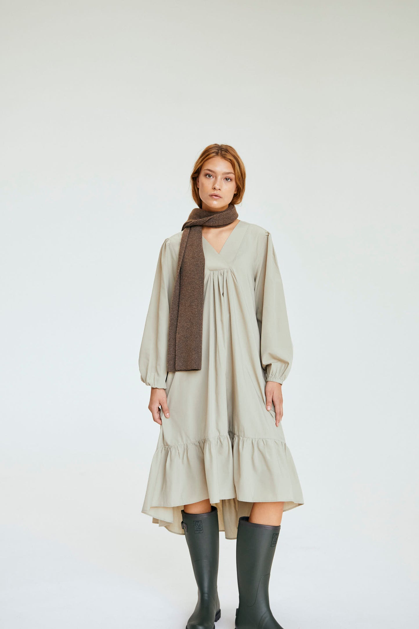 Wide V Neck Dress