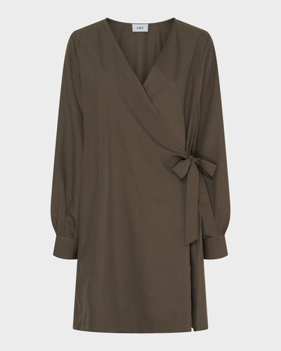 Plain Short Wrap Dress