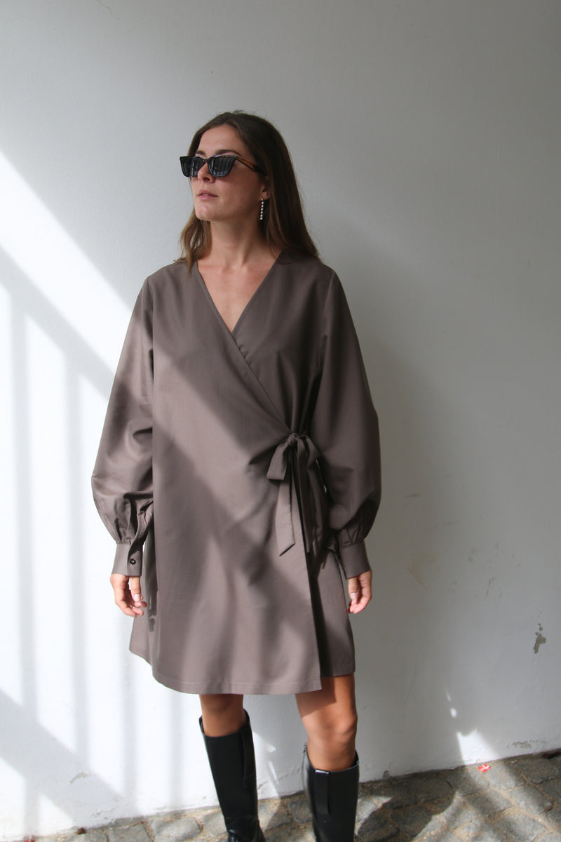 Plain Short Wrap Dress image 6