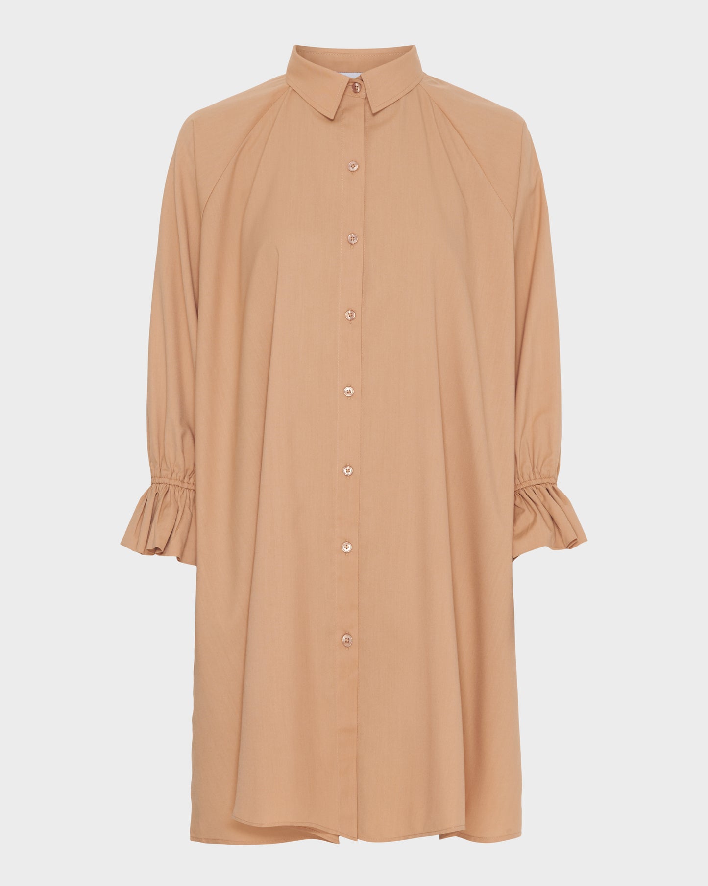 Frill Sleeve Shirt Dress