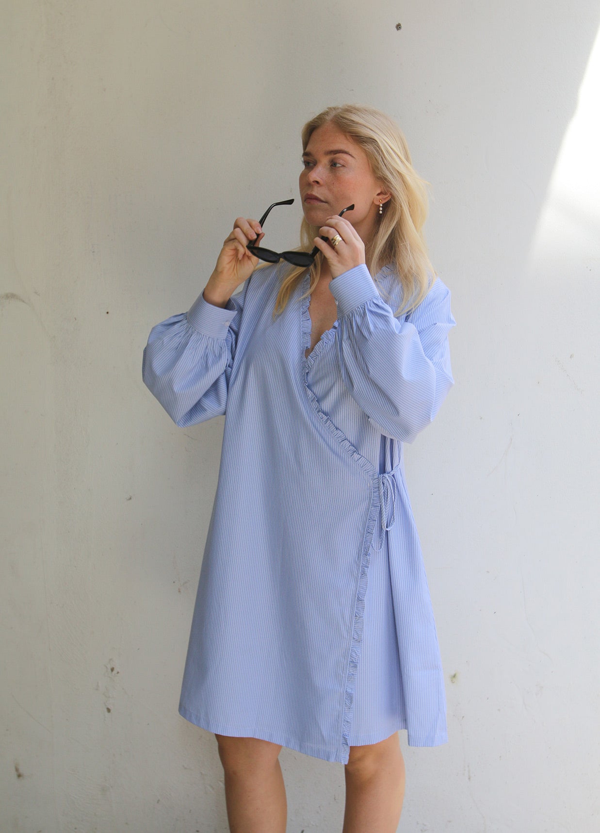 Short Ruffle Wrap Dress