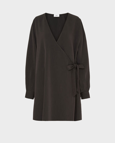 Plain Short Wrap Dress