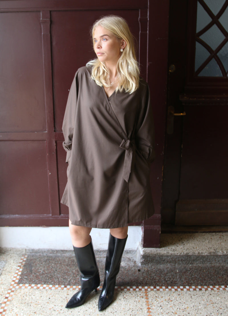 Plain Short Wrap Dress image 2