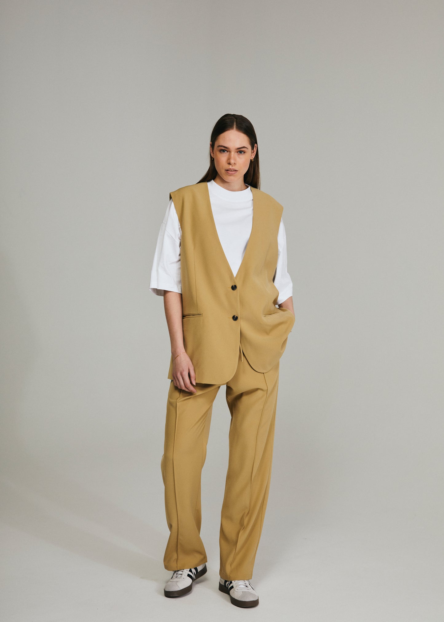 Plain Collar Blazer Vest