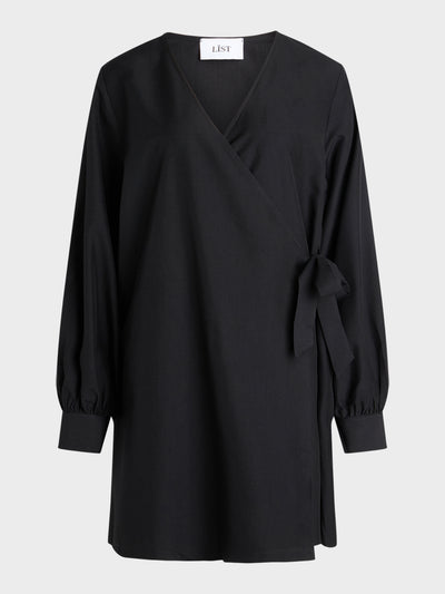 Plain Short Wrap Dress