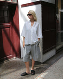 Pleated Wide 3/4 Pant