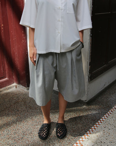 Pleated Wide 3/4 Pant