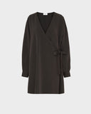 Plain Short Wrap Dress