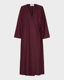 Long Flared Sleeve Wrap Dress