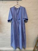 Long SS Crossover V-Neck Dress