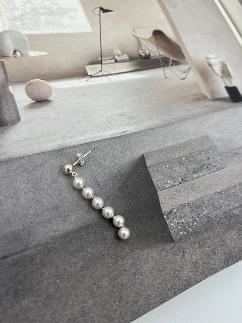 Long Pearl Chain Earring image 1