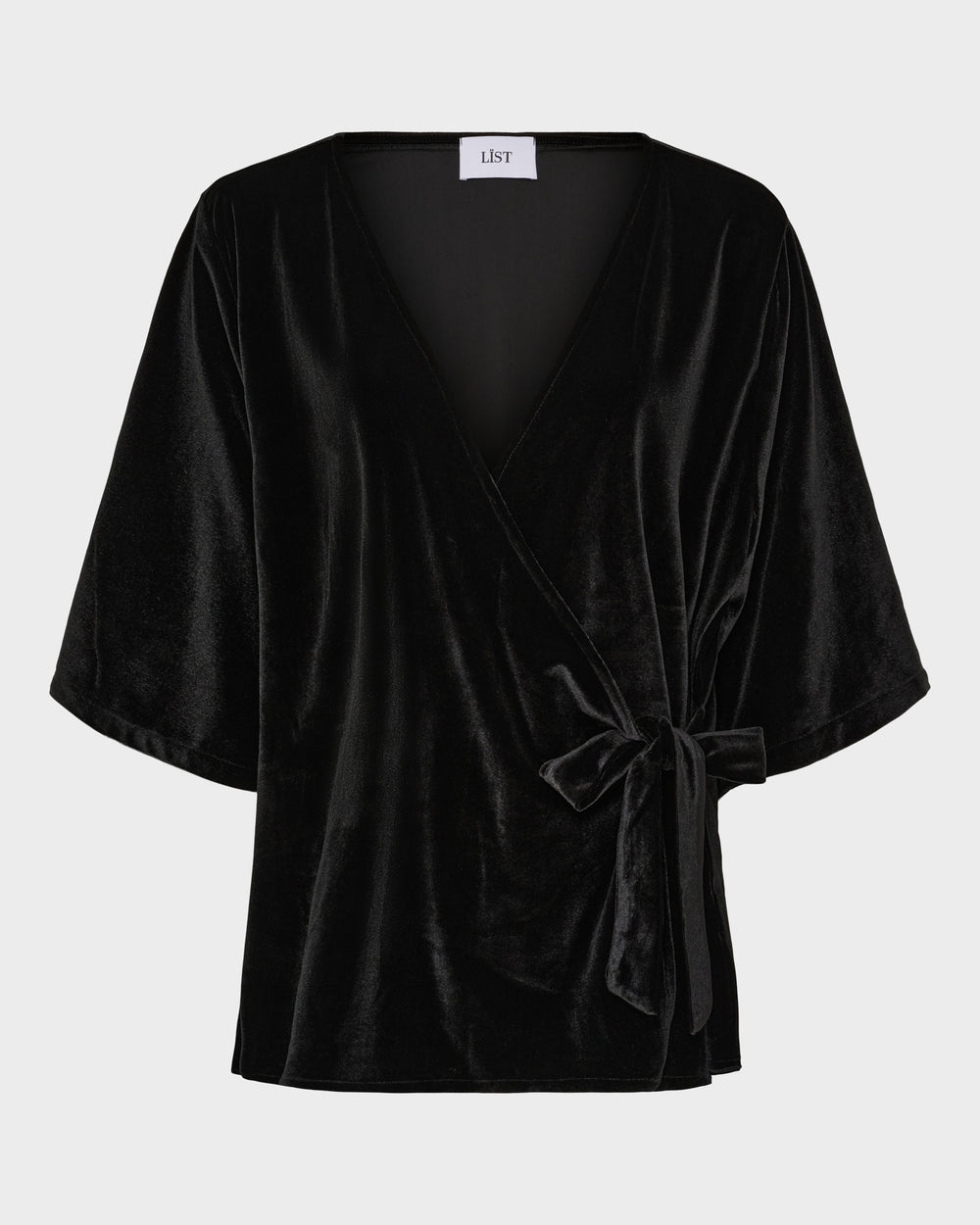 Velvet Wide Sleeve Wrap Top image 1