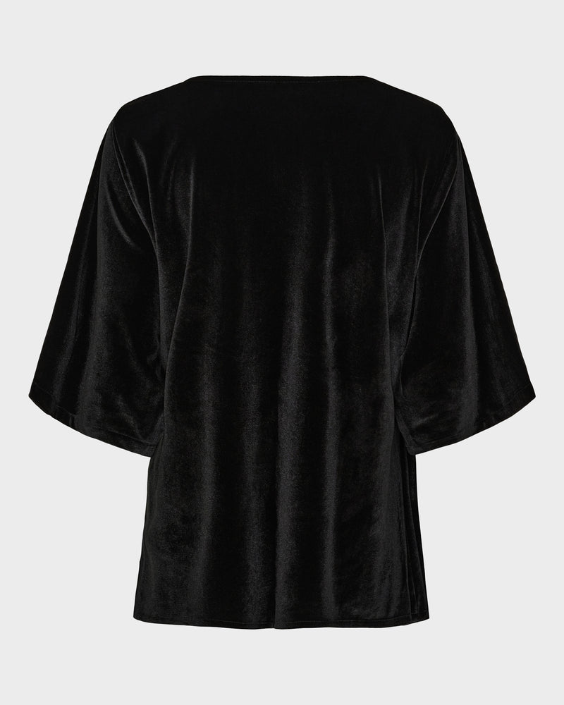 Velvet Wide Sleeve Wrap Top image 4