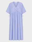 Long SS Crossover V-Neck Dress
