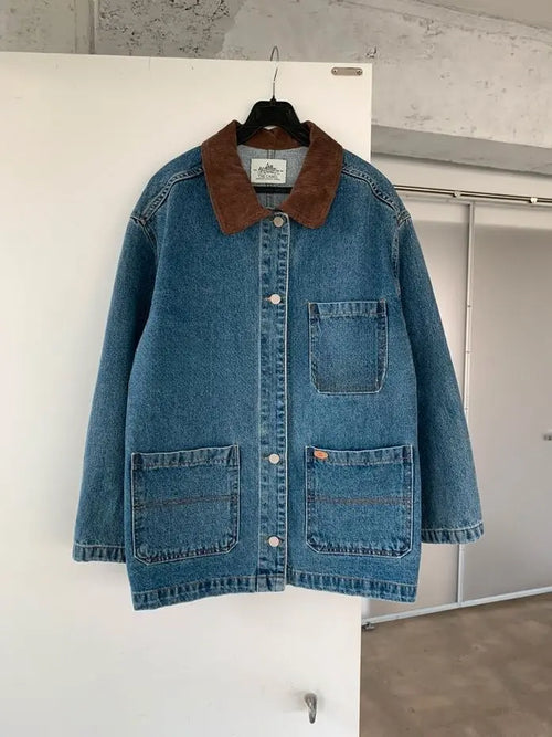 Contrast Collar Denim Jacket