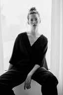Wide Sleeve Wrap Top