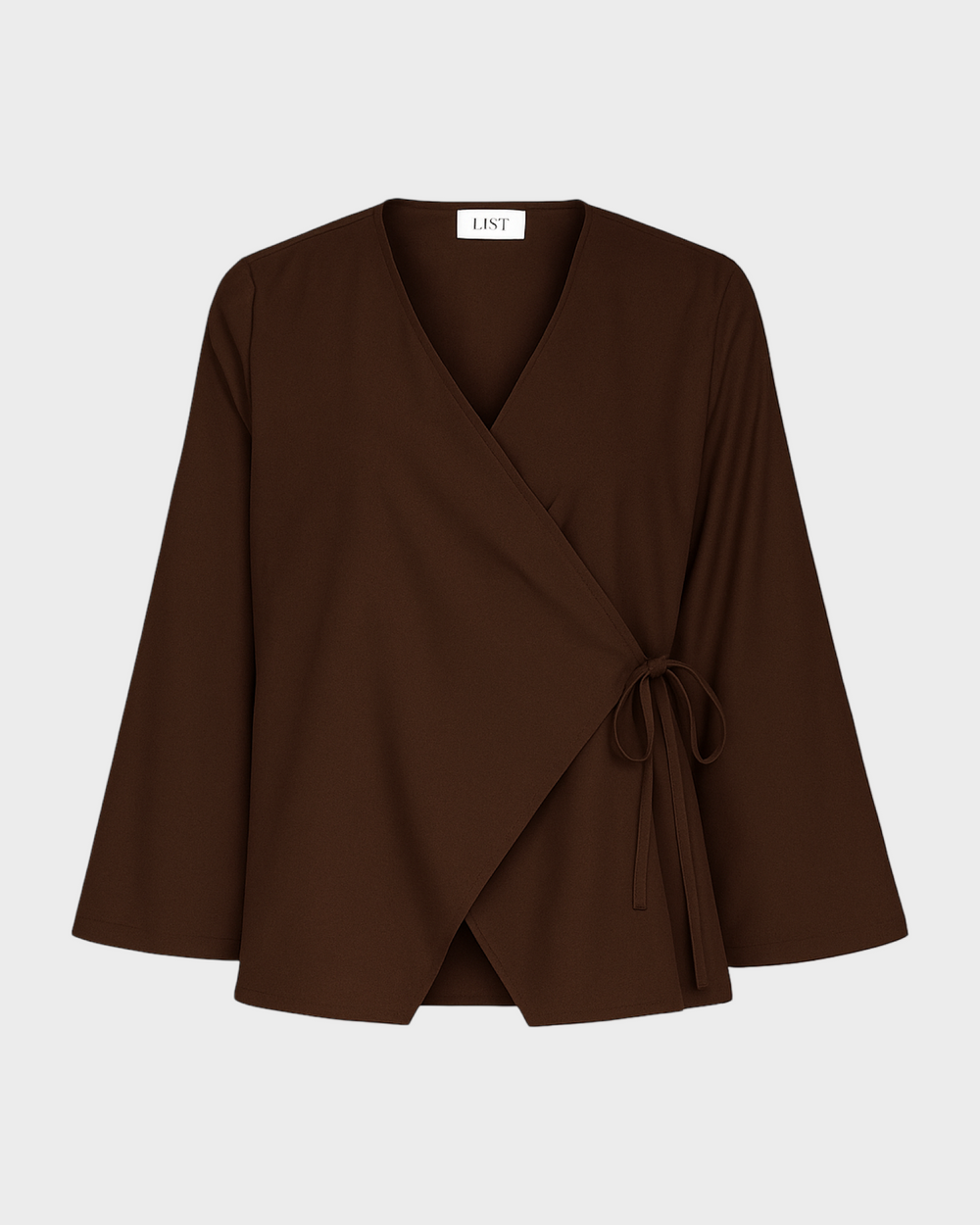 Flared Sleeve Wrap Top