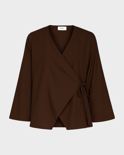 Flared Sleeve Wrap Top
