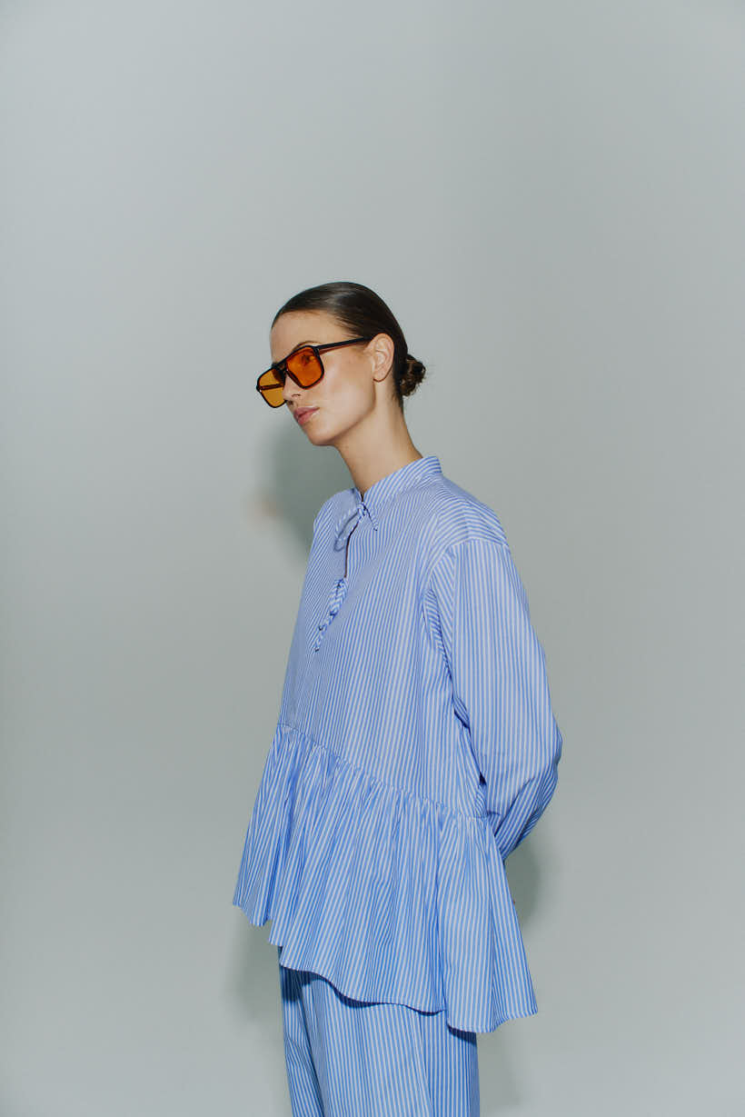 Frill Sleeve Peplum Shirt image 6