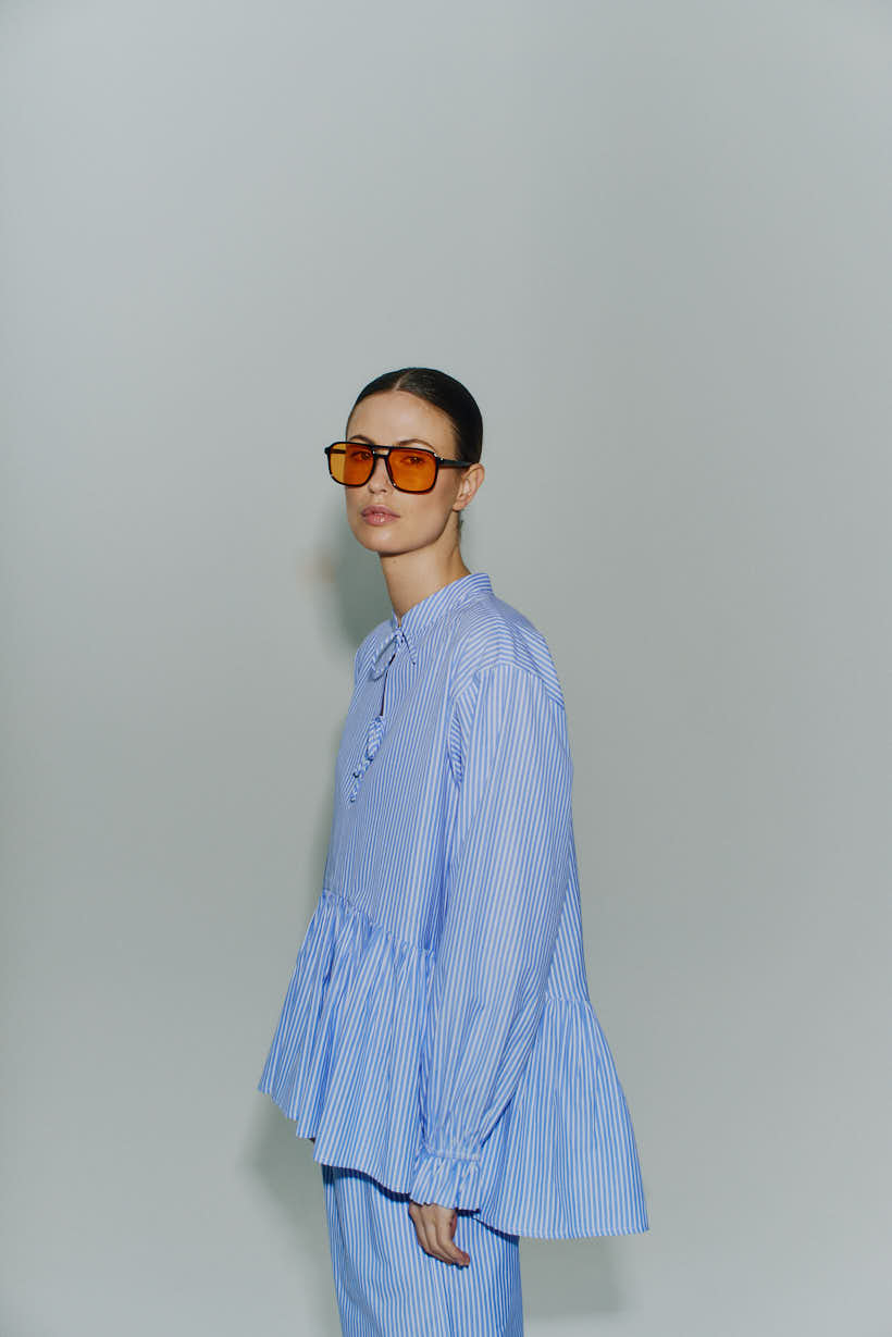 Frill Sleeve Peplum Shirt image 5
