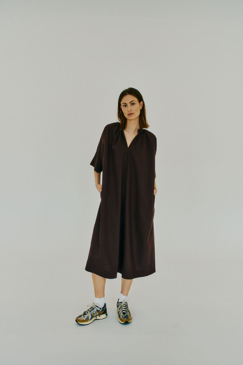 Wrinkle O-Neck Dress image 7