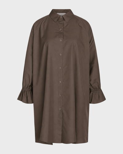 Frill Sleeve Shirt Dress