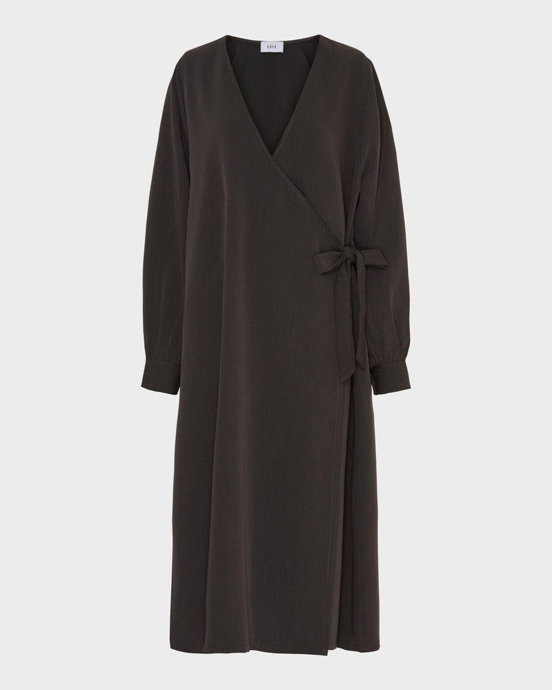 Plain Long Wrap Dress image 1