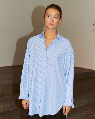 Ruffle Sleeve Long Shirt