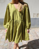 Oversized Short Wrap Dress