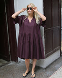 SS V Neck Drop Back Dress