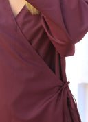 Long Flared Sleeve Wrap Dress