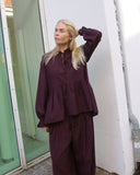 Frill Sleeve Peplum Shirt