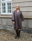 Short Bubble Sleeve V-Neck Dress