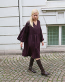 Short Bubble Sleeve V-Neck Dress