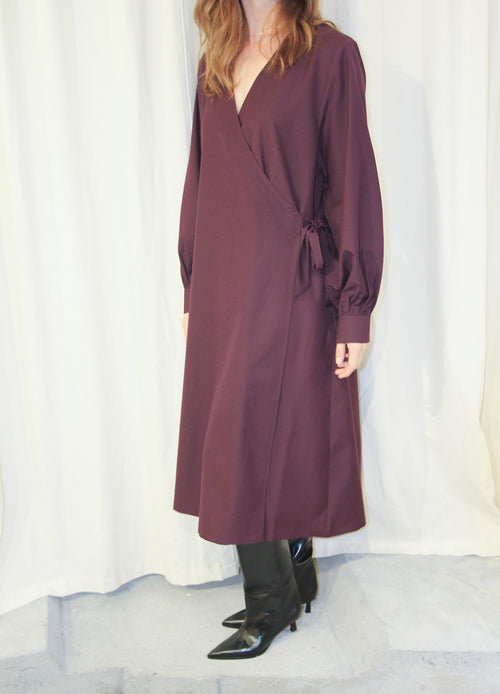 Plain Long Wrap Dress