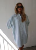 Oversized Mandarin Shirt Dress