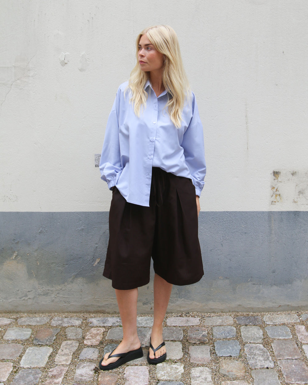 Pleated Wide 3/4 Pant