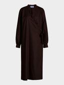 Long Ruffle Wrap Dress