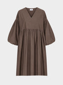 Short Bubble Sleeve V-Neck Dress