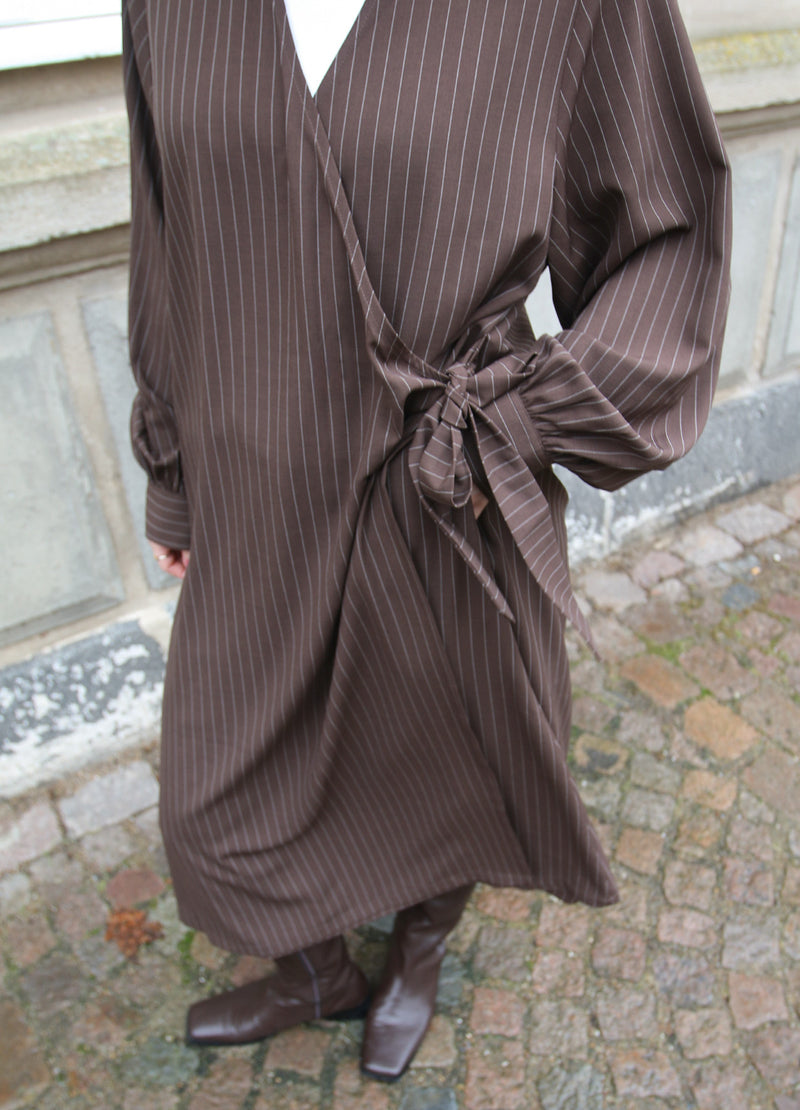 Plain Long Wrap Dress image 5