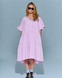 SS V Neck Drop Back Dress