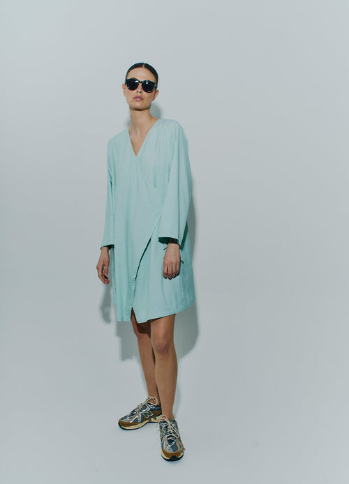 Flared Sleeve Wrap Dress