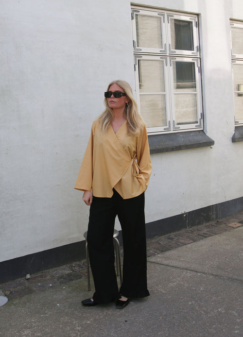 Flared Sleeve Wrap Top