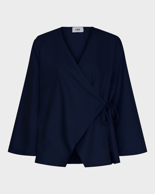 Flared Sleeve Wrap Top