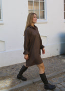 Frill Sleeve Shirt Dress