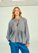 Frill Sleeve Peplum Shirt