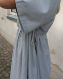 Limited Long SS Crossover V-Neck Dress