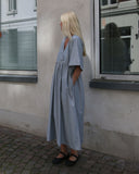 Limited Long SS Crossover V-Neck Dress