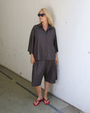 Pleated Wide 3/4 Pant