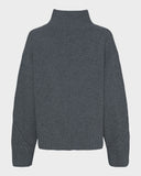 High Neck Needledrop Knit